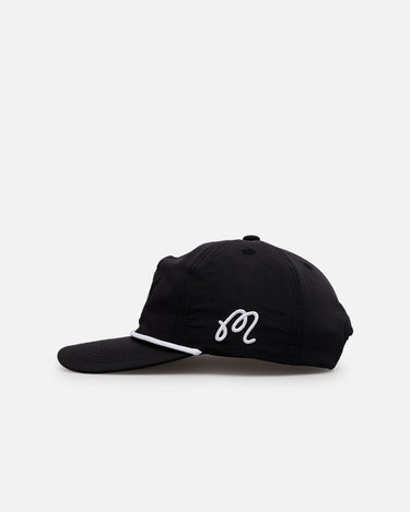 Malbon Nylon Structured Rope Snapback Black/White