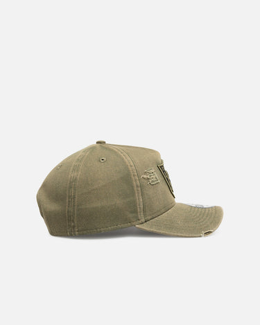 New Era Las Vegas Raiders 'Distressed Olive' 9FORTY A-Frame Snapback Olive
